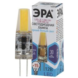 Лампочка светодиодная ЭРА STD LED JC-1,5W-12V-COB-840-G4 G4 1,5Вт капсула нейтральный белый свет