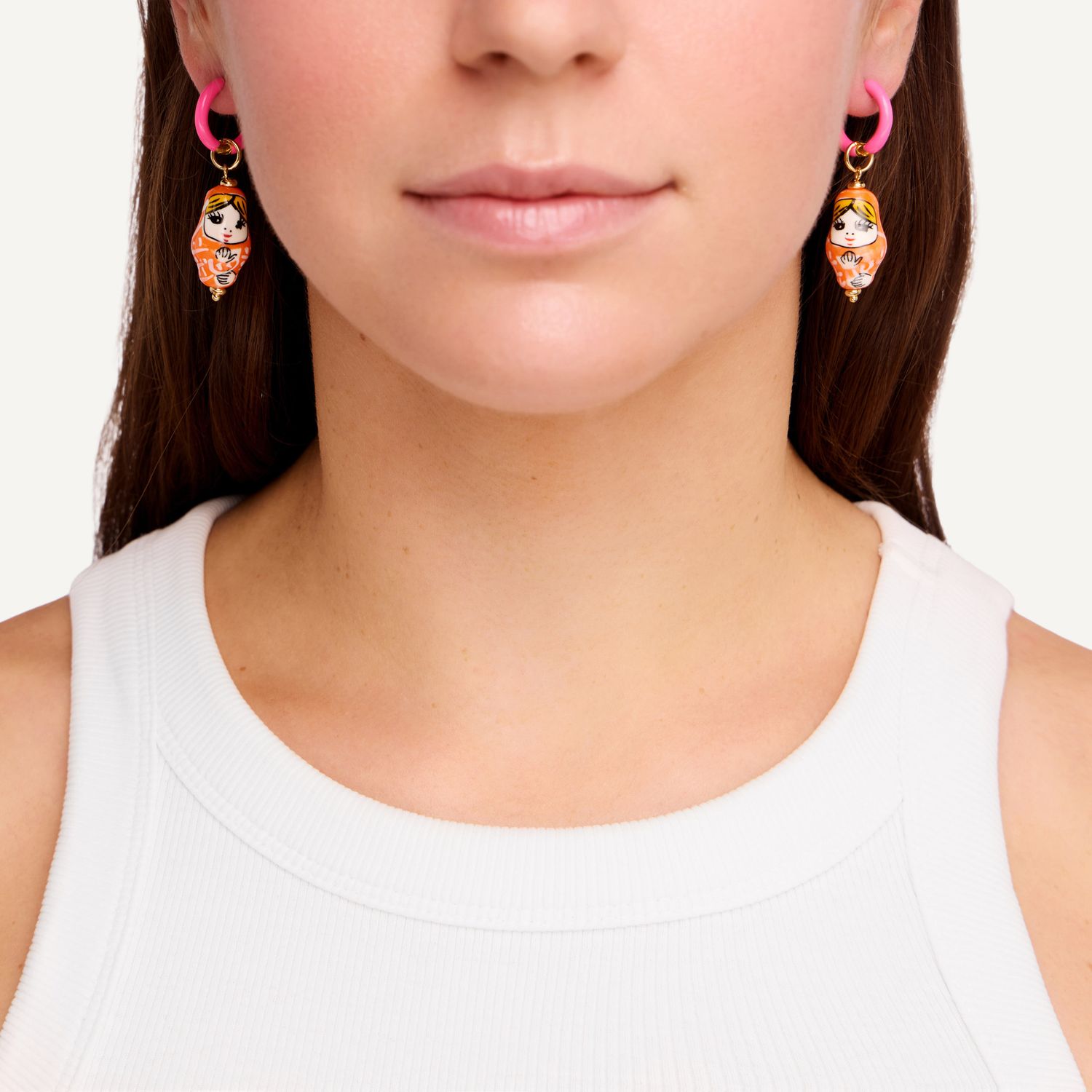 Серьги Matryoshka Earrings - Orange