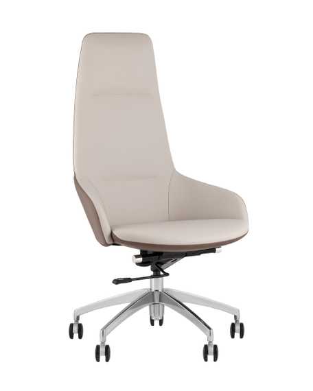 Кресло руководителя TopChairs Soulo бежевый, коричневый