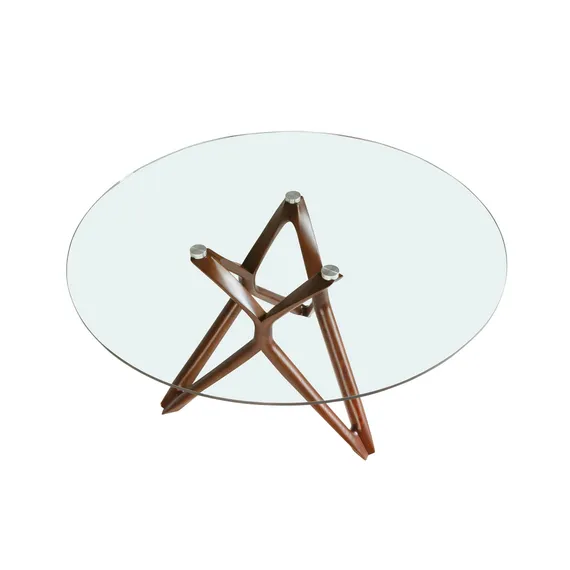 Стол Angel Cerda 1108 Ø120, орех, закаленное стекло