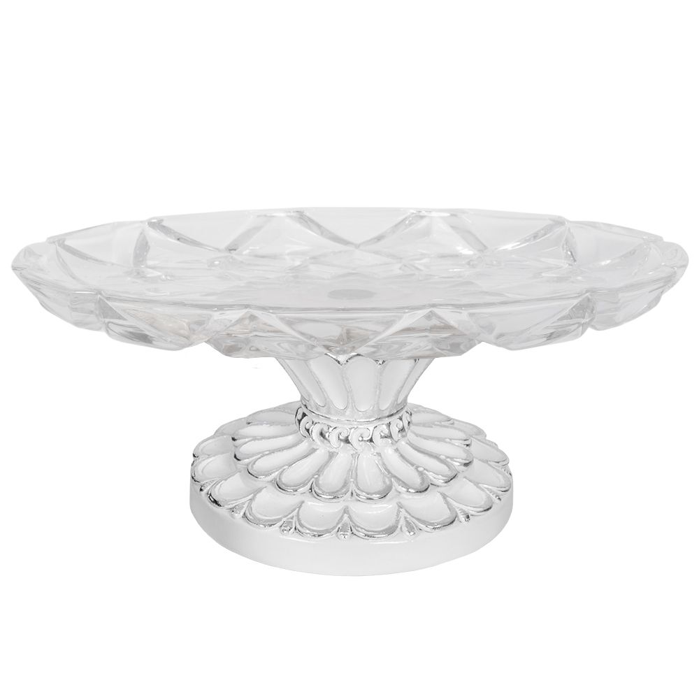 Фруктовница Классика Белая с чашей из стекла