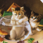 Декоративная тарелка «Любопытные котята»