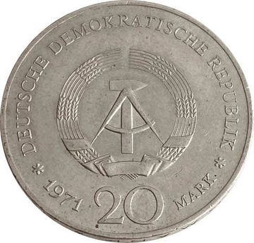 20 марок 1971 Германия (ГДР) «Генрих Манн»