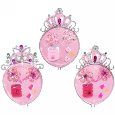 Набор аксессуаров для волос детский «The princess- Лейла», микс 3 цвета (ободок, 4 резинки, 2 заколки,2 краба), 14*22 см