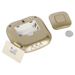 Звонок дверной ЭРА BIONIC Champagne беспроводной шампань 6 мелодий | Электрозвонки беспроводные