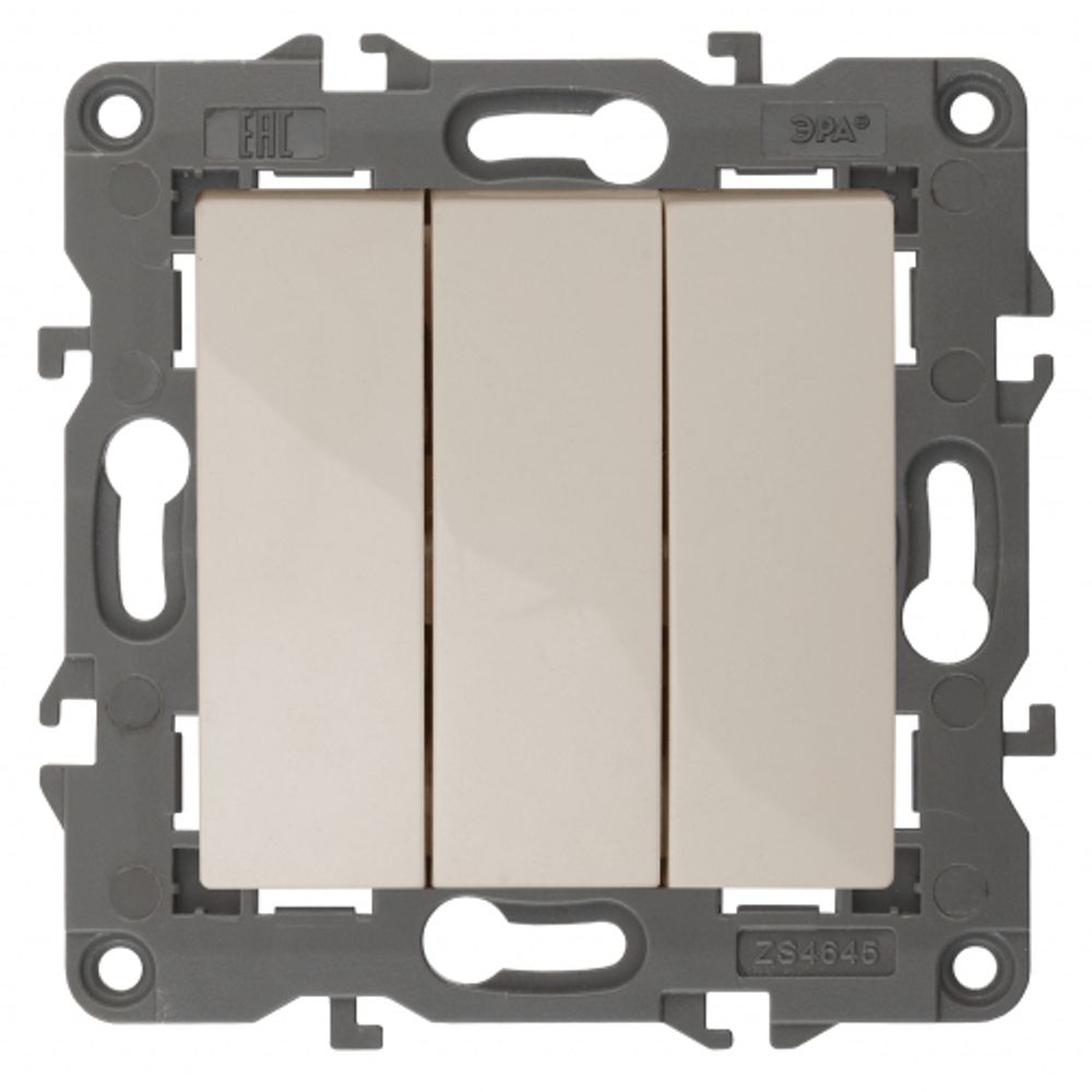 14-1107-02 ЭРА Выключатель тройной, 10АХ-250В, IP20, Эра Elegance, сл.кость