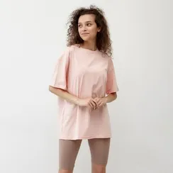 Футболка женская MINAKU: Оversize, цвет персиковый, р-р 54