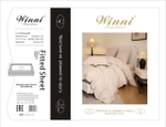 Коробка постельного белья "Winni" бархатный сатин.Простыня на резинке.Размер Семейный / Коробка 20 расцветок