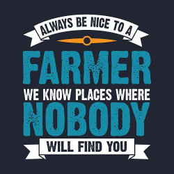 принт Be nice to a farmer темно-синий