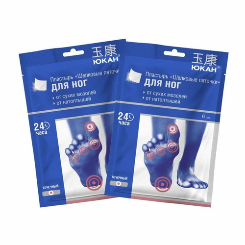 Юкан пластырь для ног Шёлковые пяточки 6 шт.