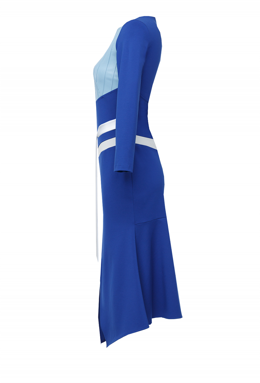 Платье футляр с вставкой из экокожи по лифу 21 -19FW