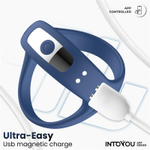 Синее интерактивное эрекционное виброкольцо Rank (Цвет: синий)