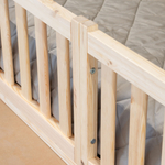 Кровать детская, 90х200, Буфалина, односпальная, с бортиком, из массива дерева с настилом, лак, Dipriz