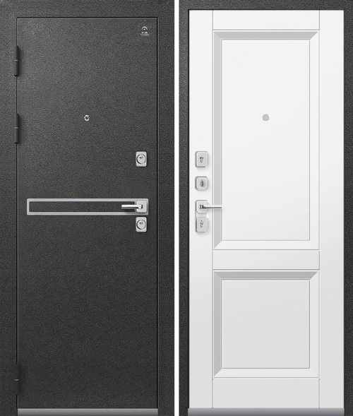 Входная дверь Центурион LUX-3 Графит муар - Кашемир белый (2025)
