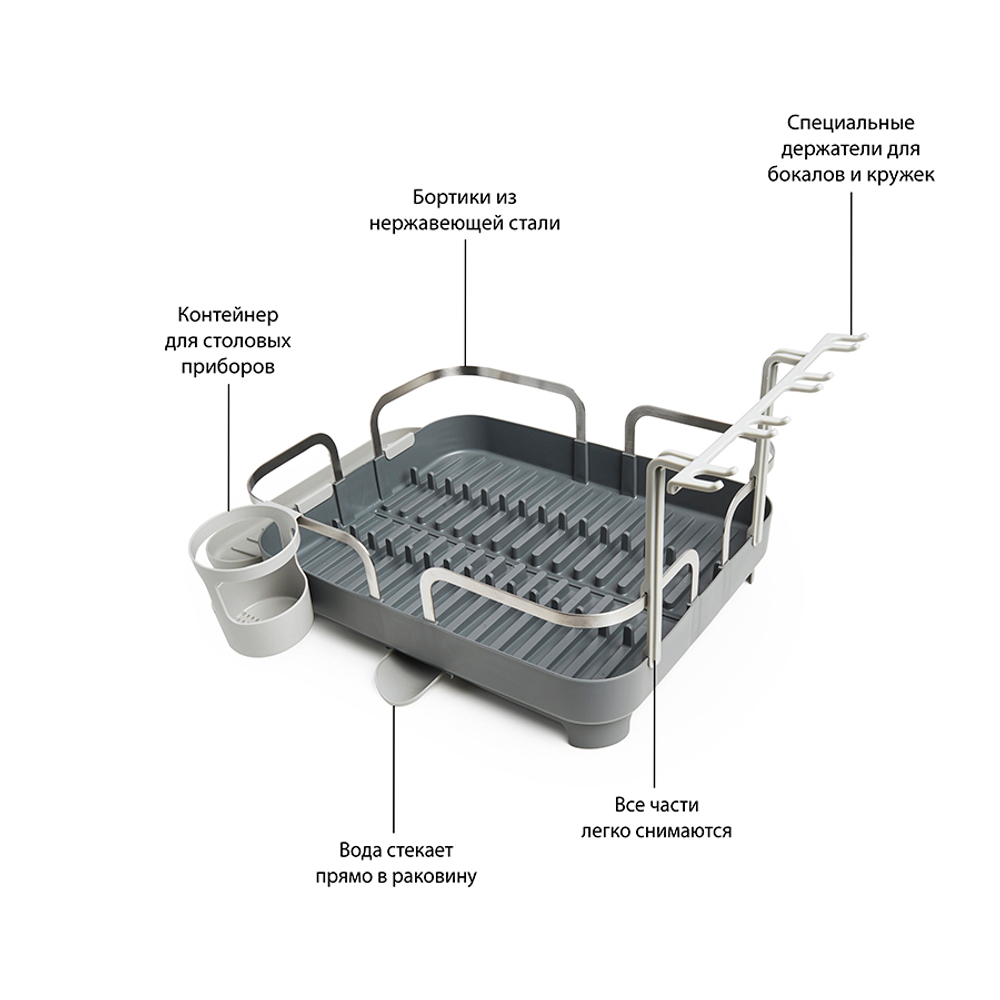 Сушилка для посуды Holster серая