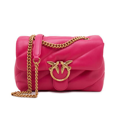Кожаная сумка-мессенджер love puff classic Pinko - фуксия(100038 A0F2)