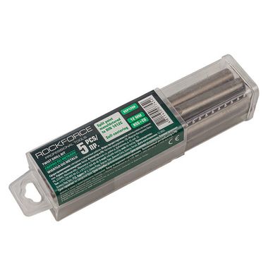 Сверло по металлу 12мм HSS+Co(5шт), в пластиковом футляре RockForce##Rock FORCE RF-DSP120H