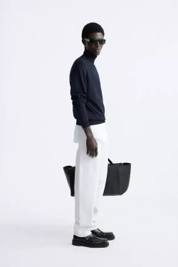 ZARA СВИТЕР ИЗ СМЕСОВОЙ ВИСКОЗЫ, МОРСКОЙ СИНИЙ