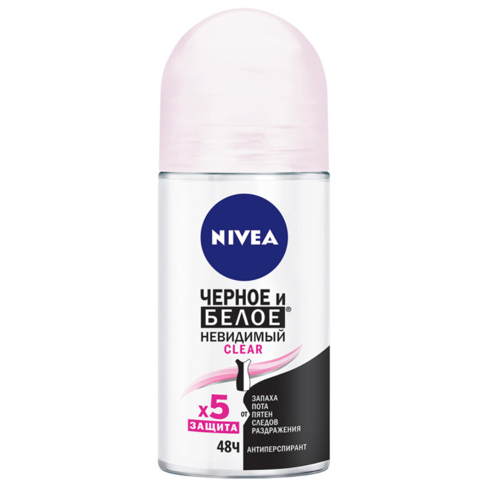 Дезодорант-антиперспирант Nivea Черное и Белое невидимый Clear 50 мл