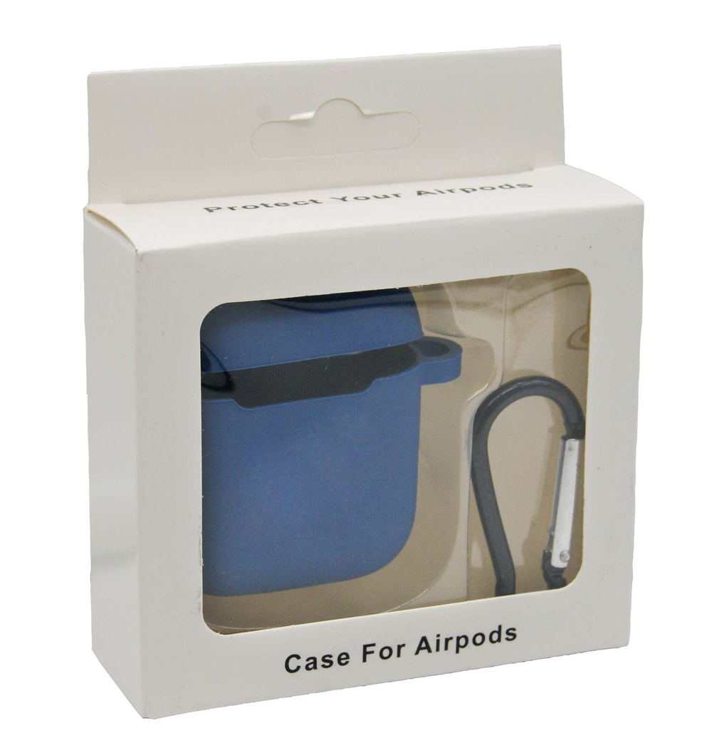 Чехол для AirPods/AirPods 2 APL (Cobalt Blue) с LOGO
