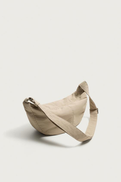ZARA НЕЙЛОНОВАЯ СУМКА S, КОСТЯНОЙ БЕЛЫЙ