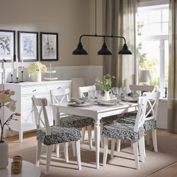 IKEA DVÄRGDUNÖRT  (ИКЕА ДВÄРГДУНÖРТ)  -  Подушка для стула, серо-белая, 42/35x42x4 см