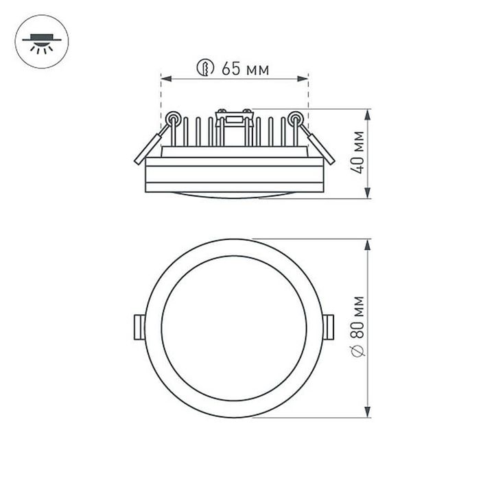 Встраиваемый светодиодный светильник Arlight LTD-85SOL-5W Warm White 017988