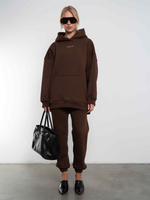 Брюки джоггеры женские коричневый с начесом