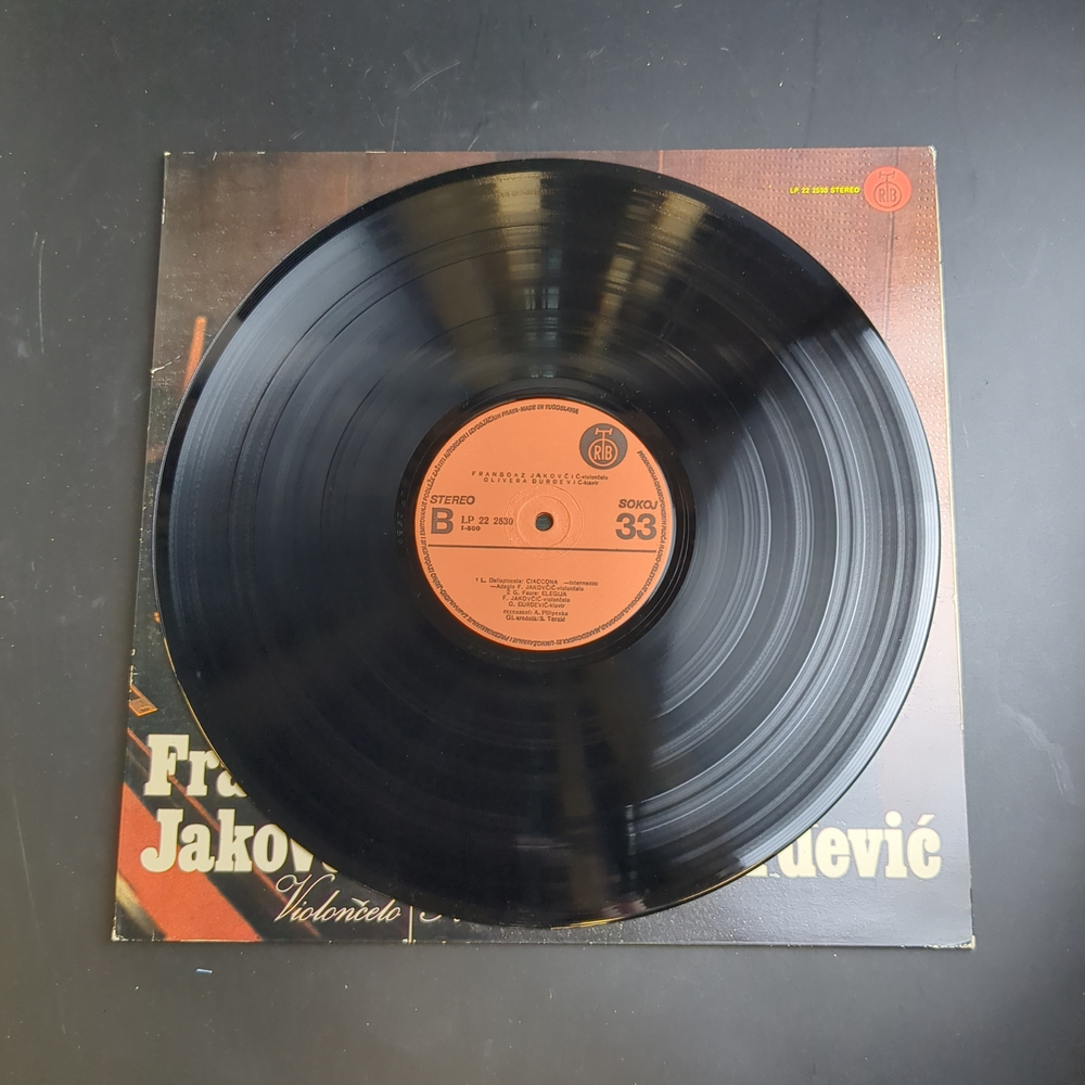 LP Fransoaz Jacovcic - виолончель / Olivera Durdevic. Виниловая пластинка 12 дюймов. Югославия.