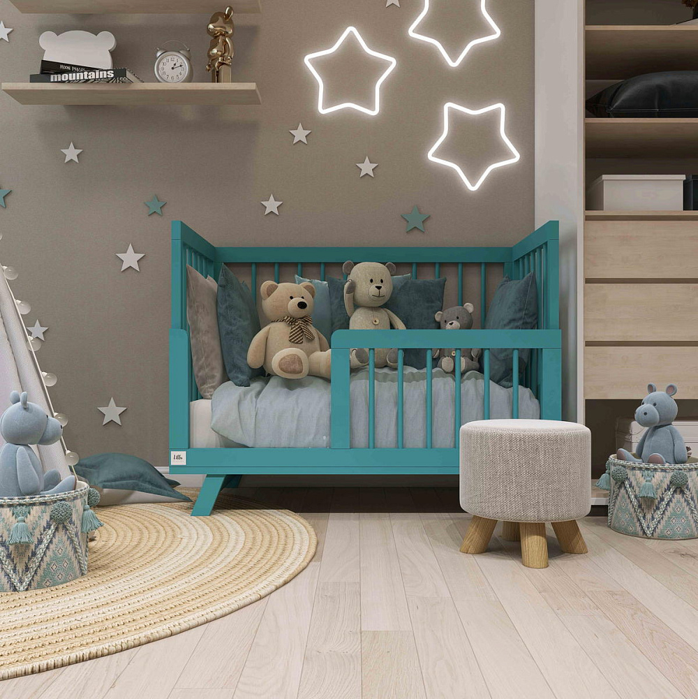 Кроватка детская Lillaland Lilla Aria с маятником Ocean Blue