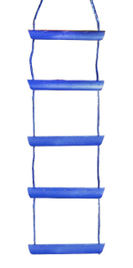 Трап веревочный, 5 ступенек Лестница веревочная 1340мм 12мм 5 ступеней из синего нейлона