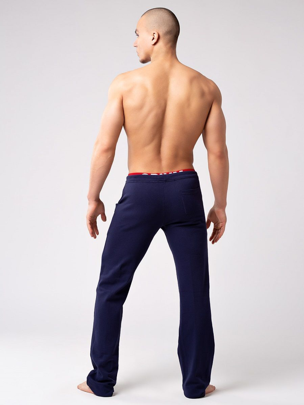 Мужские спортивные брюки прямого силуэта (Размер: XXL) (Цвет: синий)