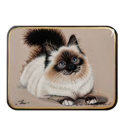 Народные промыслы ШК-55/ 34-F Шкатулка «Кот» исп.Лидяева