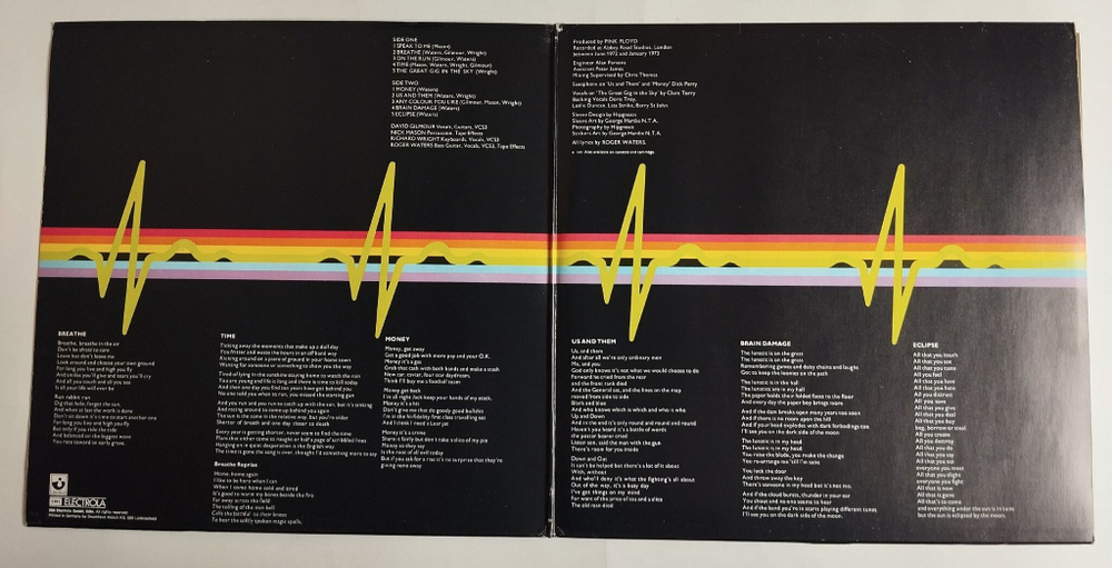 Винтажная виниловая пластинка LP Pink Floyd The Dark Side Of The Moon A1 B1 (Germany 1973) (Full Kit)