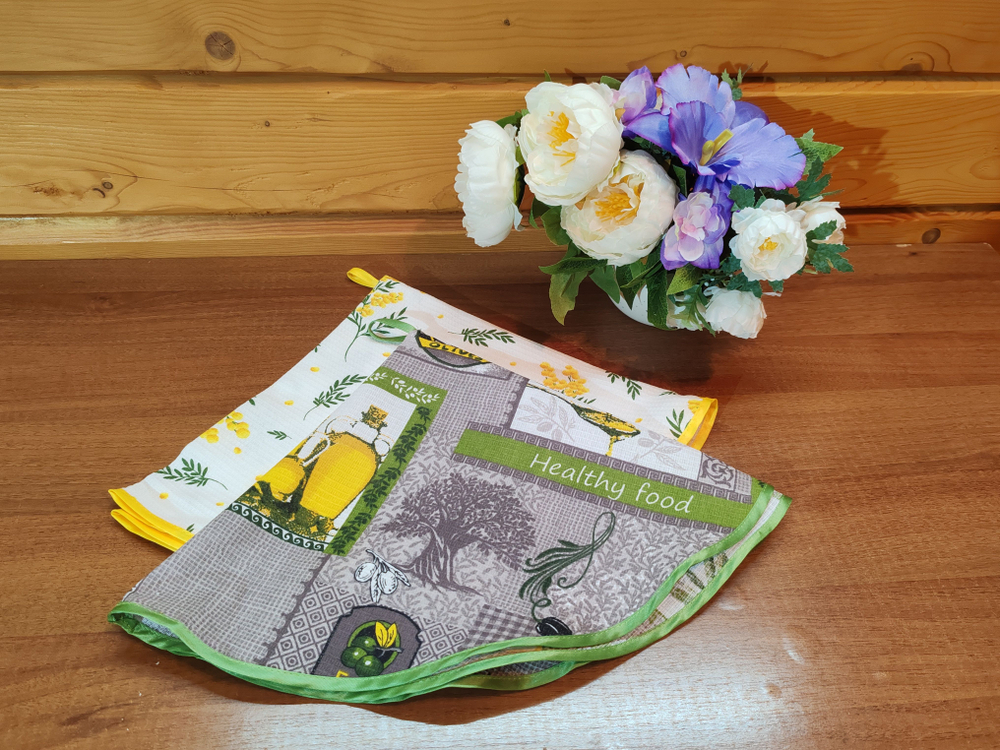 Полотенце кухонное, круглое, 2 шт, вафельное полотно