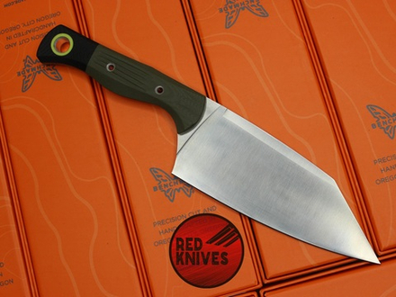 Нож Benchmade Station Knife - зеленая рукоять, клинок сатин