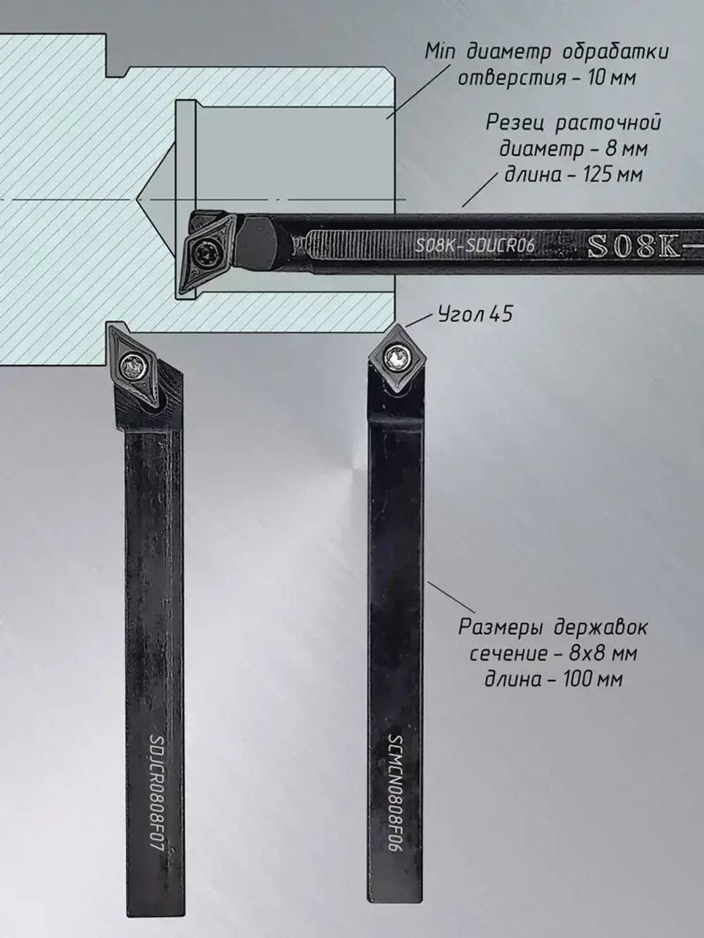 Токарные резцы 8х8 / Мини резцы для токарного станка