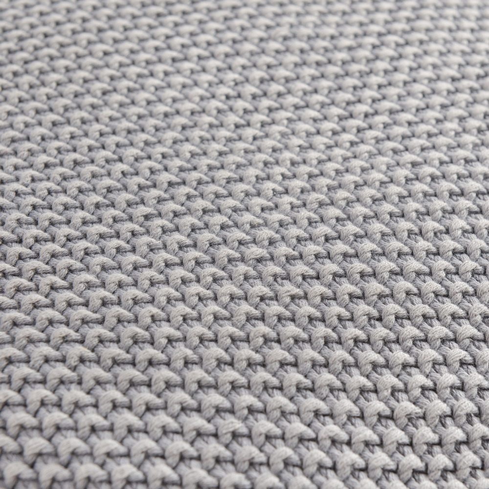 Плед из стираного хлопка серого цвета из коллекции essential, 130х180 см