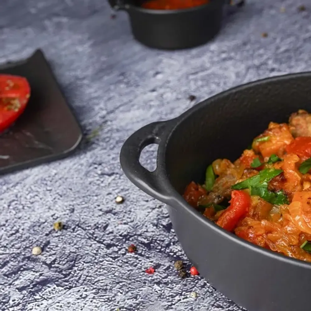 Блюдо овальное 18,5*15 см h5,3 см 850 мл с ручками Smooth Black Raw Stellar P.L. Proff Cuisine [4]