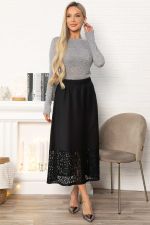 Юбка с кружевом Элегия (черная) Ю14913-10М LT Collection