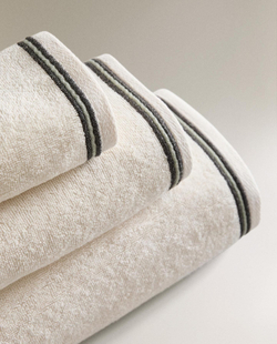 Zara Home - Хлопковое полотенце с двойной гирляндой, белый, 30х50 см