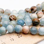 Кальцит голубой, диаметр около 8,9-9,2 мм, цена за 11 шт (1/4 нити)