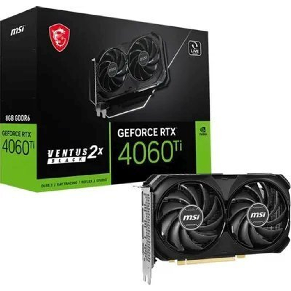 Видеокарта MSI nVidia GeForce RTX 4060 Ti Ventus 2X Black 8G