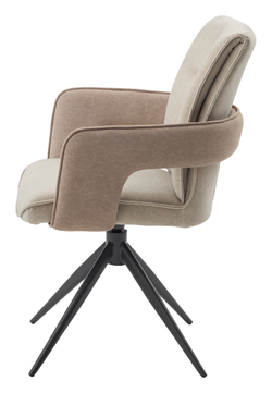 Стул KINNET 360 град. поворот.  MOHAIR-110 / CASTEL-15 Бежевый,ткань/ Тем.-серый каркас, ®DISAUR