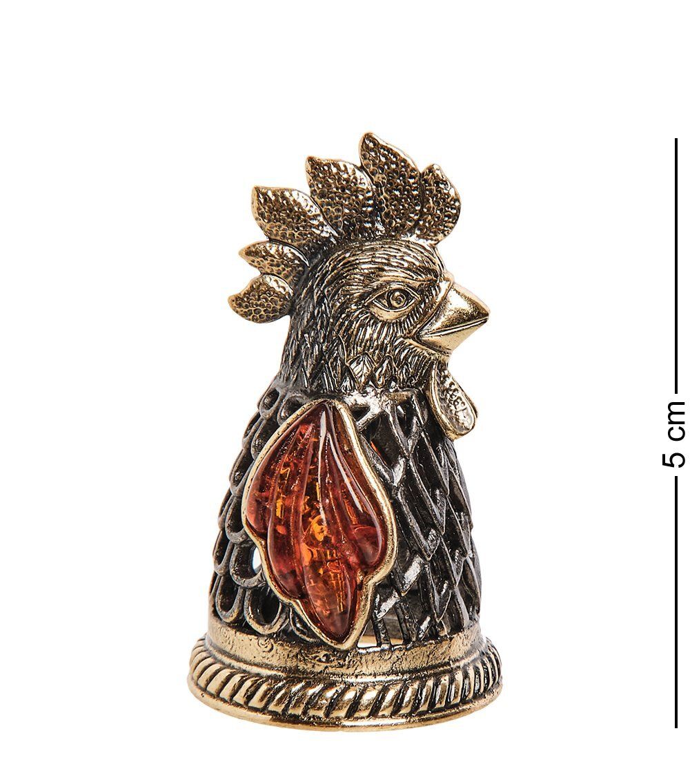 AM-2687 Колокольчик «Петушок» (латунь, янтарь)