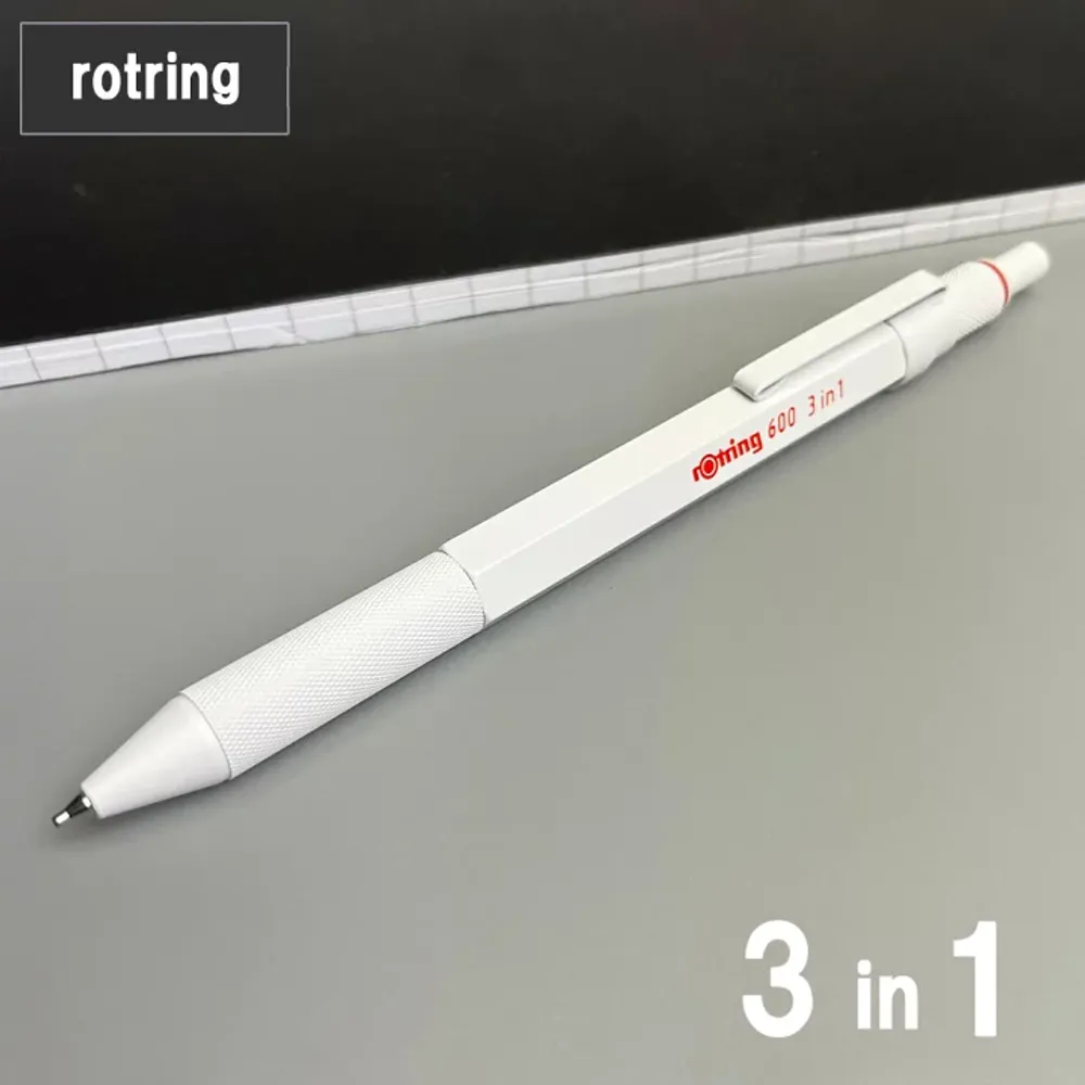 Мультифункциональная ручка ROTRING 600 3 в 1 IRON белая (2149494) 2