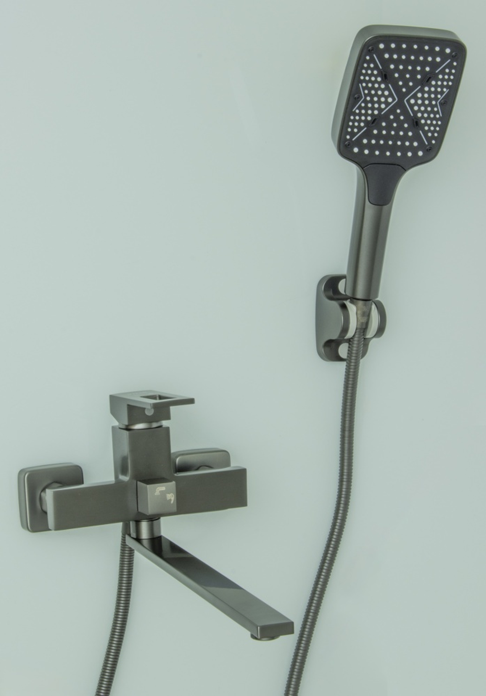 Смеситель для ванны V193541-G однорычажный, длинный излив, графит