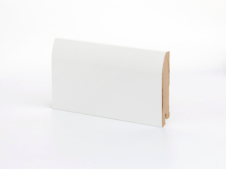 Плинтус напольный белый К-20 100 мм широкий крашенный МДФ
