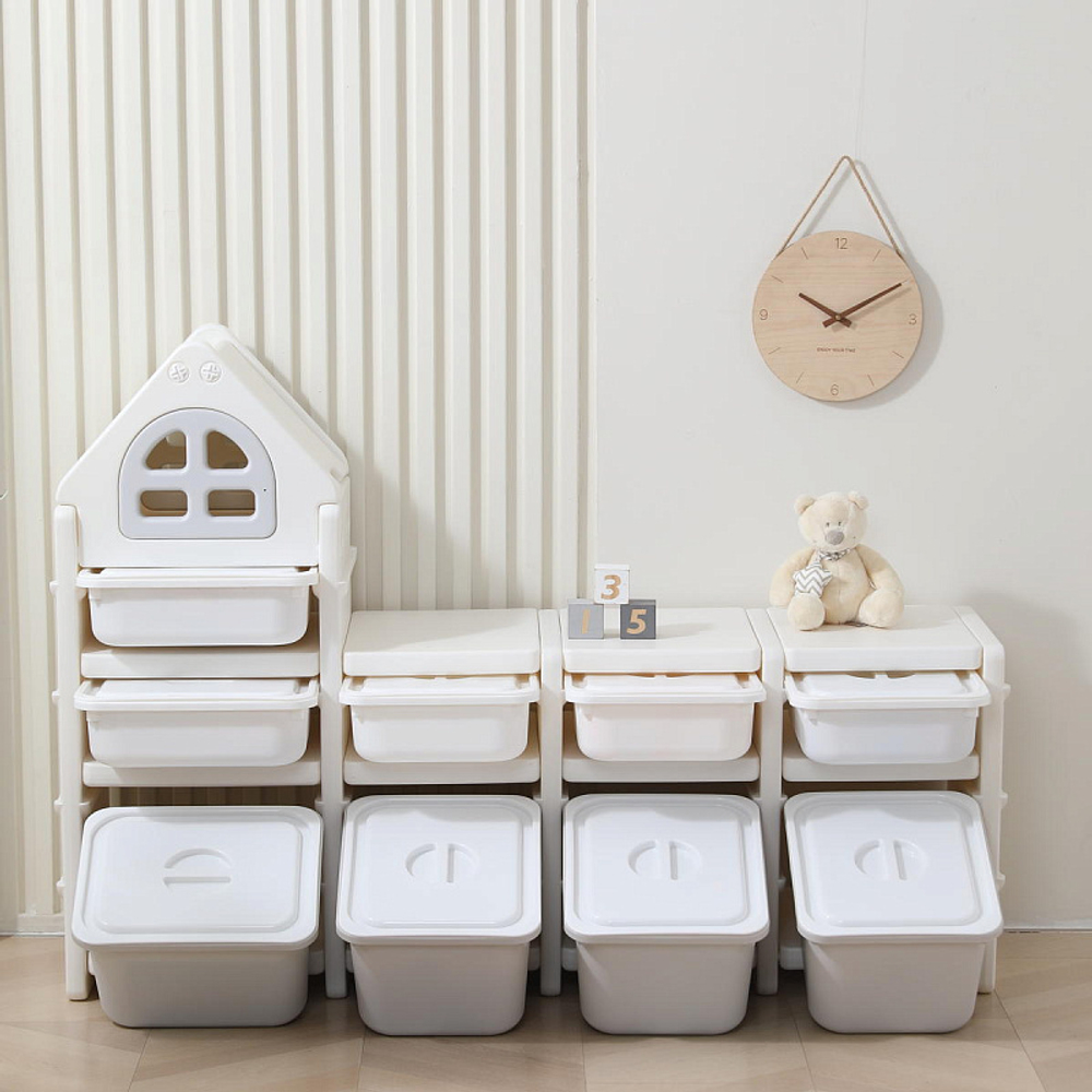 Стеллаж для игрушек UNIX Kids 9 ящиков Grey