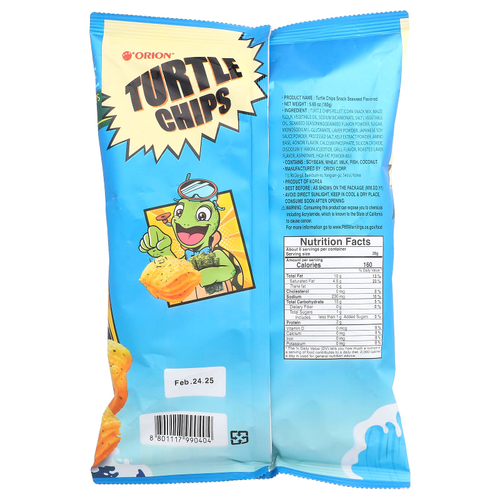Orion, Turtle Chips, морские водоросли, 160 г (5,65 унции)